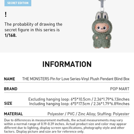 Pop Mart Labubu Pin for Love Series Blind Box (A-M) Yellow