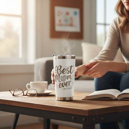 20oz Best Mom Ever Insulated Tumbler with Lid Straws Gift Set