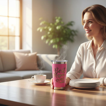 20oz Best Mom Ever Insulated Tumbler with Lid Straws Gift Set
