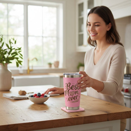 20oz Best Mom Ever Insulated Tumbler with Lid Straws Gift Set