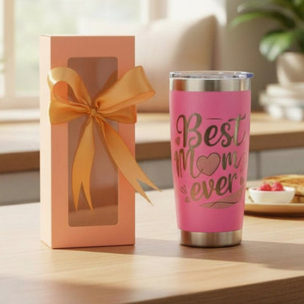 20oz Best Mom Ever Insulated Tumbler with Lid Straws Gift Set