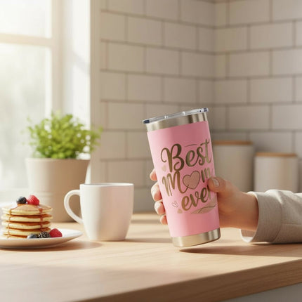20oz Best Mom Ever Insulated Tumbler with Lid Straws Gift Set