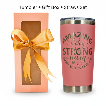 20oz Best Mom Ever Insulated Tumbler with Lid Straws Gift Set