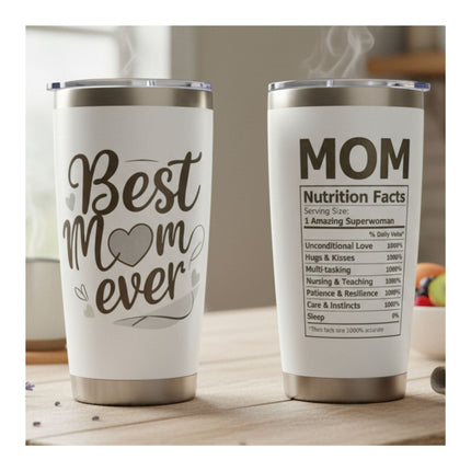 20oz Best Mom Ever Insulated Tumbler with Lid Straws Gift Set