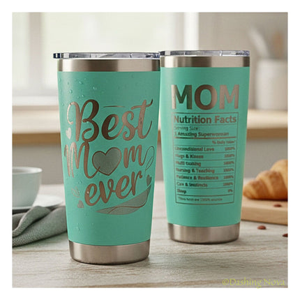 20oz Best Mom Ever Tumbler Gift for Mother's Day Birthday Holidays