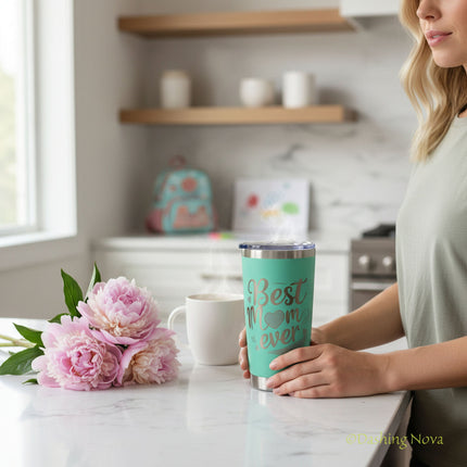 20oz Best Mom Ever Tumbler Gift for Mother's Day Birthday Holidays