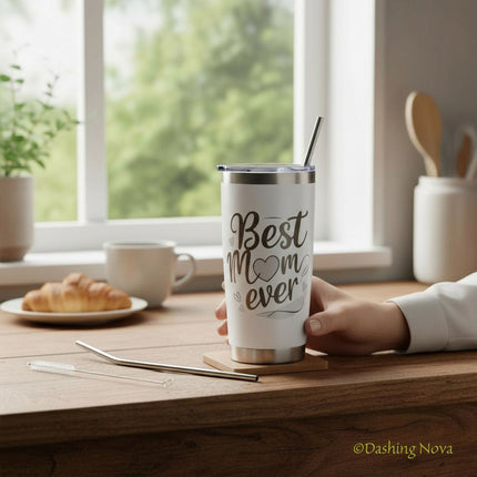 20oz Best Mom Ever Tumbler Gift for Mother's Day Birthday Holidays