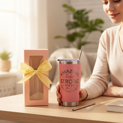 20oz Best Mom Ever Tumbler Gift for Mother's Day Birthday Holidays