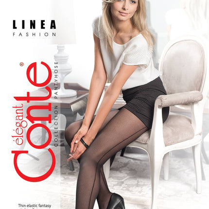 Conte Linea 20 Den - Fantasy Women's Tights "imitation of the grid with a seam" (14S-47SP)