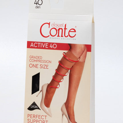 Conte Active 40 Den - Semi-Matte Compression Knee-Highs for Women (21С-183СП)