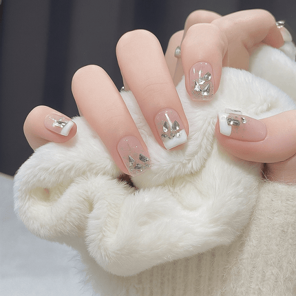 24PCS Press On Nails with Glue – Crystal Design for Women