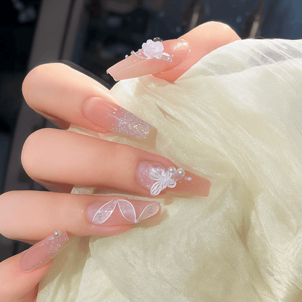 24PCS Press On Nails with Glue – Crystal Design for Women