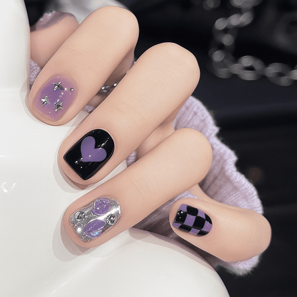 24PCS Press On Nails with Glue – Crystal Design for Women