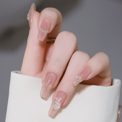 24PCS Press On Nails with Glue – Crystal Design for Women