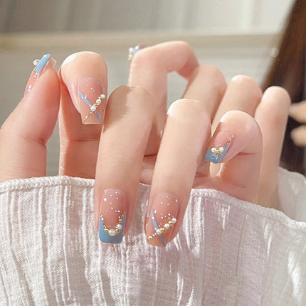 24PCS Press On Nails with Glue – Crystal Design for Women