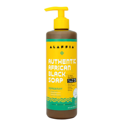 Authentic African Black Soap All-In-One - Peppermint, 16 oz - Dashing Nova