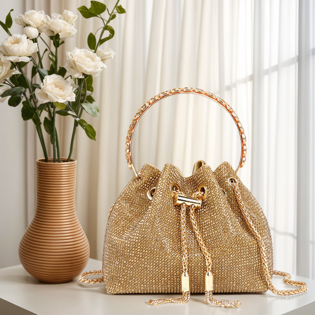 Chic Design Mini Bucket Bag diamond Sling Purse - Dashing Nova