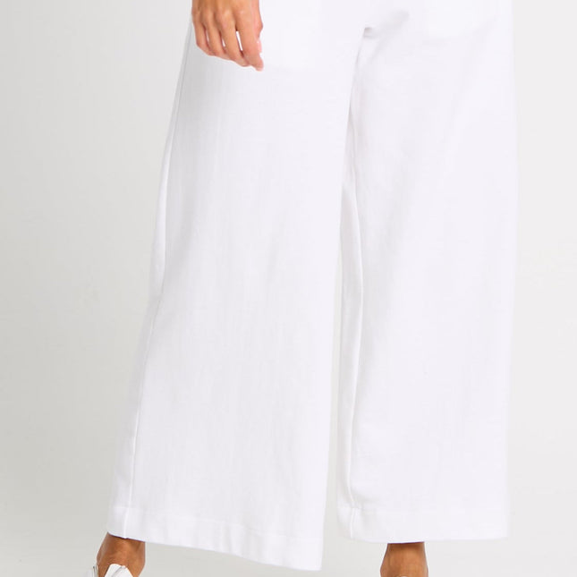 French Terry Flooded Pants - White