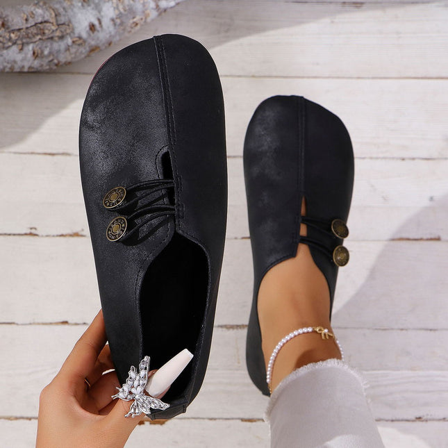 Women's Square-Toe Slip-On Flat Shoes