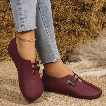 Women's Square-Toe Slip-On Flat Shoes