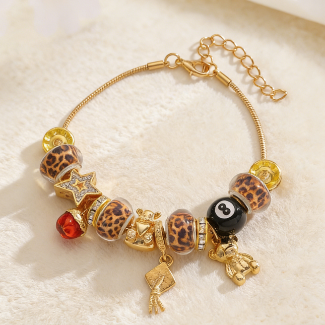 Leopard Star Bear Beaded Bracelet