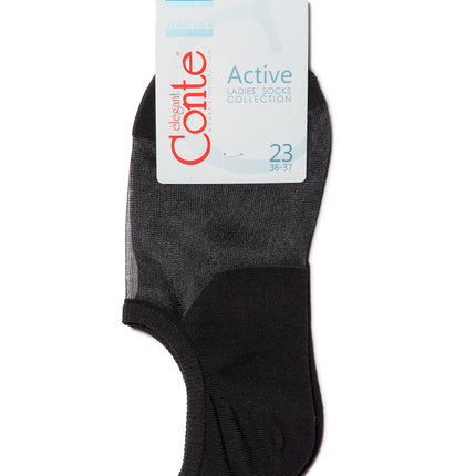 Conte Active #18S-4SP(000) - 1 pair Cotton Ultra-Short Women's Socks (with sheer mesh insert)