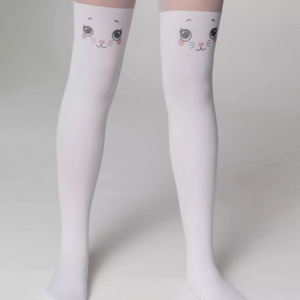 Conte Cat 20/50 Den - Fantasy Tights For Girls with imitation of knee socks & a cat's face - 4yr. 6yr. 8yr. 10yr. 12yr. (21С-108СП)