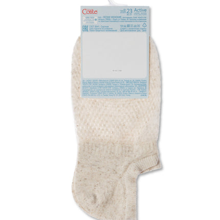 Conte Active #20S-106SP(251) - 1 pair Ultra-short Cotton Women's Socks with linen