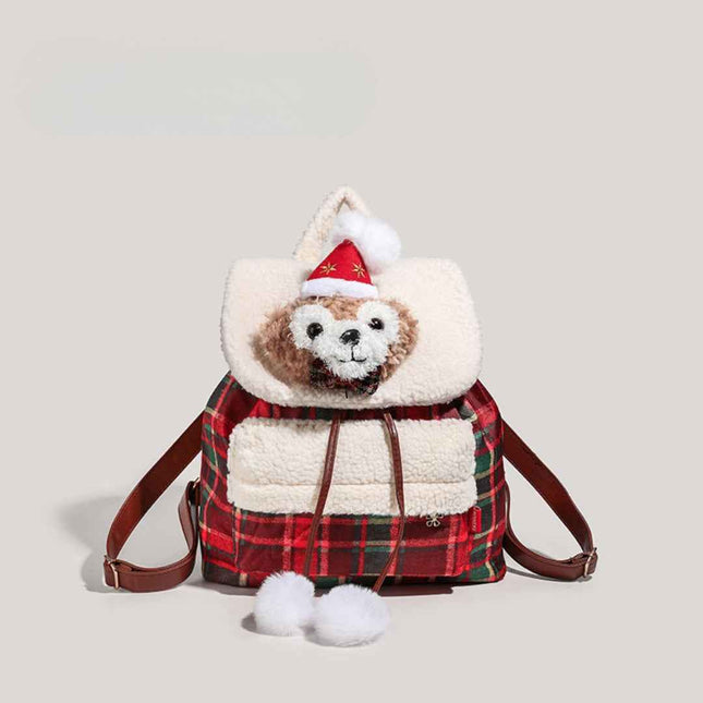 Toddler purse, cute bear backpack, autumn and winter plush backpack purse for girls, day gift christmas backpack small