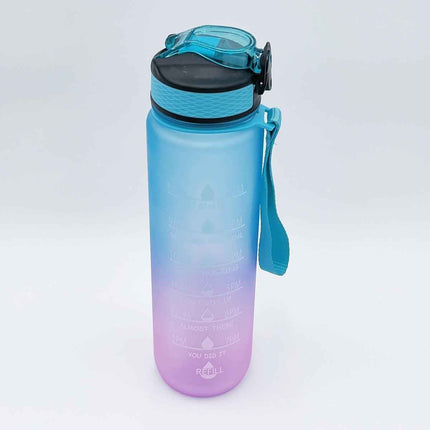 Sports Water Bottle 32 oz – Flip Straw & Time Marker Hydration