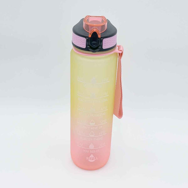 Sports Water Bottle 32 oz – Flip Straw & Time Marker Hydration