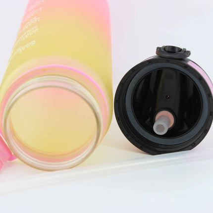 Sports Water Bottle 32 oz – Flip Straw & Time Marker Hydration