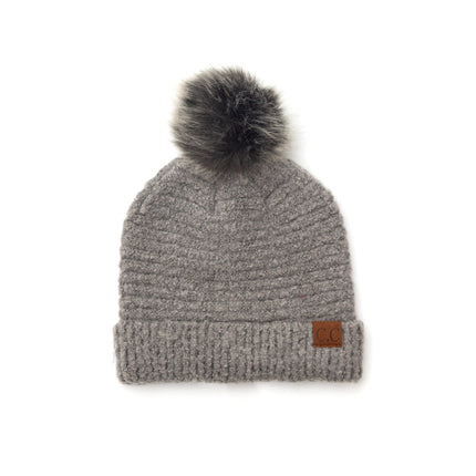 C.C® Ultra Soft Fur Pom Beanie