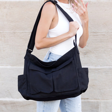 Nova Oversize Canvas Messenger Bag