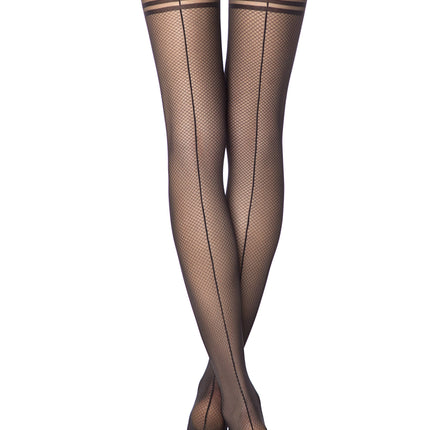 Conte Impress 20 Den - Fantasy Women's Tights with imitation stockings in fine mesh with a seam (17S-80SP)