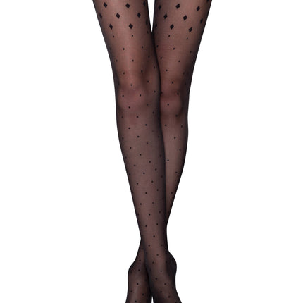 Conte Evening 20 Den - Fantasy Women's Tights with pattern "dots and triangles", imitating stockings (21S-93SP)