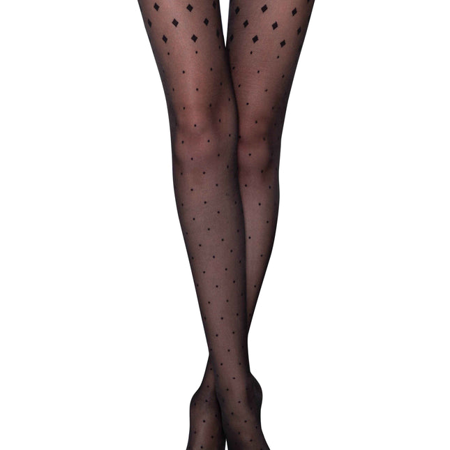 Conte Evening 20 Den - Fantasy Women's Tights with pattern "dots and triangles", imitating stockings (21S-93SP)