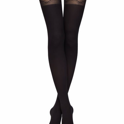 Conte Delight 50 Den - Fantasy Women's Tights with a pattern "imitation stockings with openwork slimming panties" (16S-129SP)