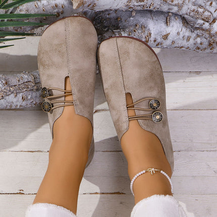 Women's Square-Toe Slip-On Flat Shoes