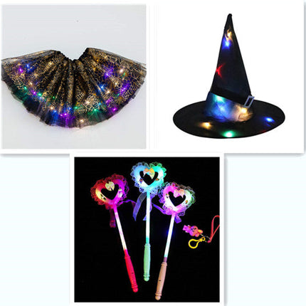 Magical & Luminous  LED Princess Halloween Tutu Skirt Sequins Shiny Skirt