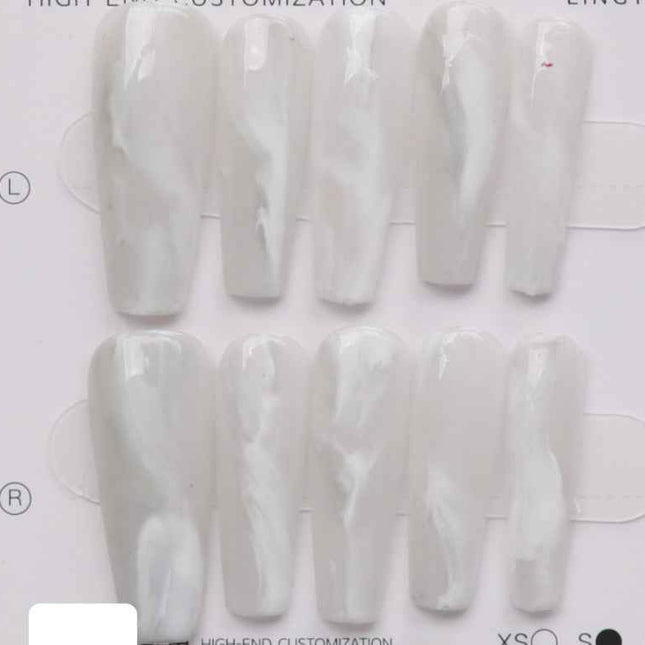 Snowflake White Coffin Acrylic Nails