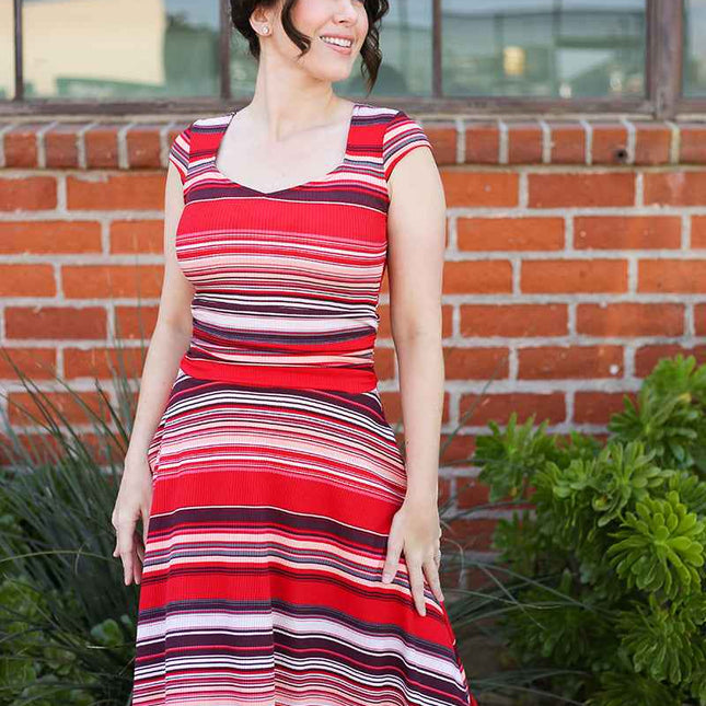 Amelia Dress in Retro Stripes - XS Only