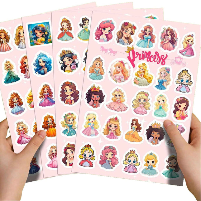 Princess Sticker Sheets – 100pcs Colorful Vinyl for DIY Projects