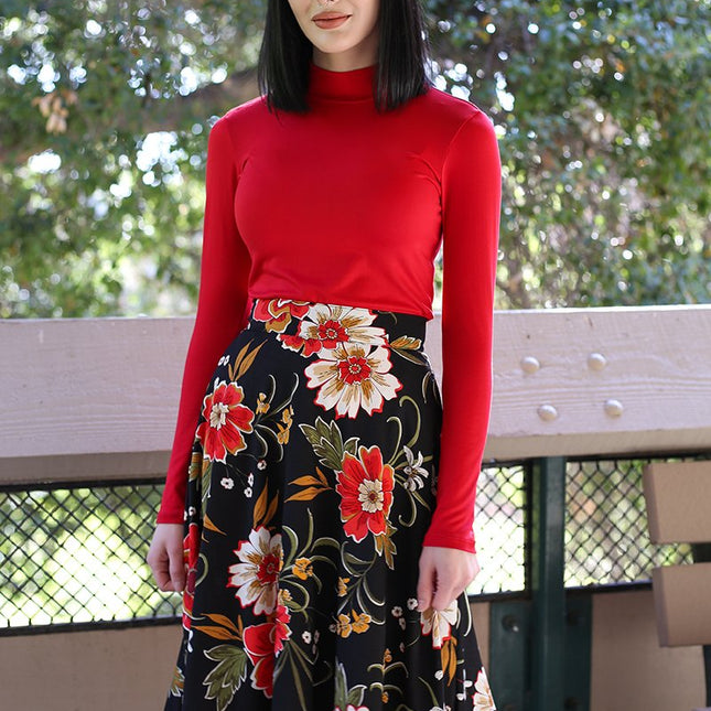 Charlotte Skirt in Black Floral - 4X only, 1 left!