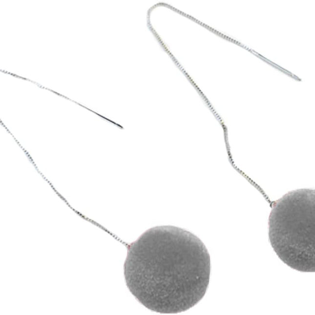 Faux Fur Pom Pom Tassel Drop Dangle Earrings Set - Dashing Nova