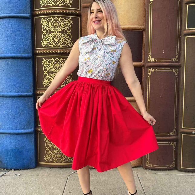 Peggy Swing Skirt in Red