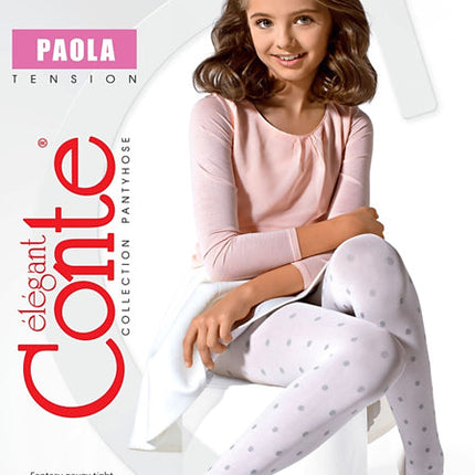 Conte Paola 50 Den - Fantasy Opaque Tights For Girls With Polka Dots - 4yr. 6yr. 8yr. 10yr. (16С-51СП)