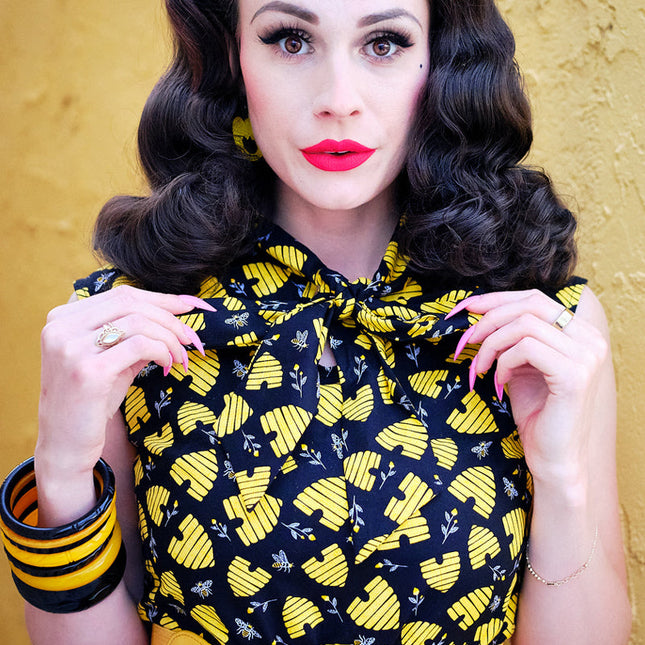 Honey Hives Bow Top - Plus Sizes only