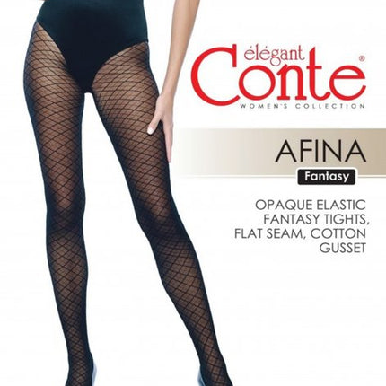 Conte Afina 30 Den - Fantasy Women's Tights with a geometric diamond pattern (19S-105SP)