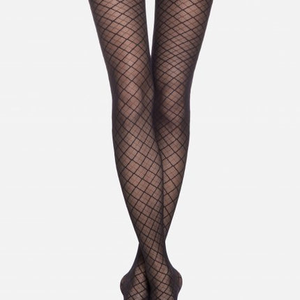 Conte Afina 30 Den - Fantasy Women's Tights with a geometric diamond pattern (19S-105SP)